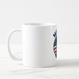 Caneca De Café Camisa de Gato Patriótico Meowica com Gravura Vint