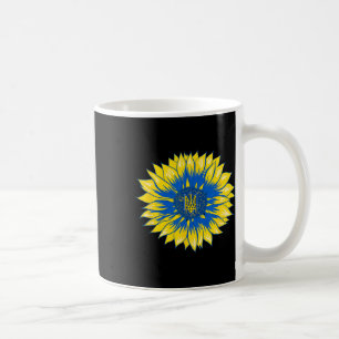 Caneca De Café Camisa de girassol da Ucrânia Floral retrô Bandeir