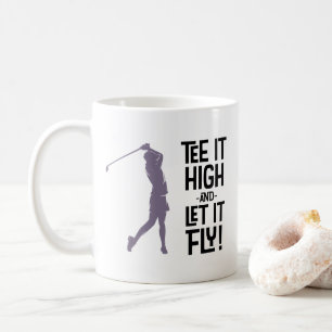 Caneca De Café Camisa de golfe fofa humor engraçado esportes roxo