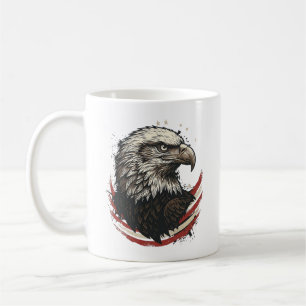 Caneca De Café Camisa de gravura patriótica águia careca vintage