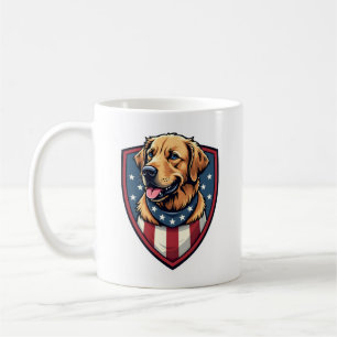 Caneca De Café Camisa de Gravura Patriótica do Pai do Cão Retriev