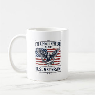 Caneca De Café Camisa de Gravura Vintage Águia Veterano Patriota 