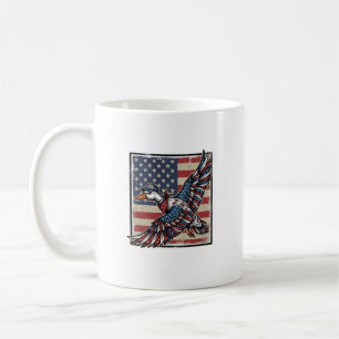 Caneca De Café Camisa de Gravura Vintage de Pato Voador Patriótic