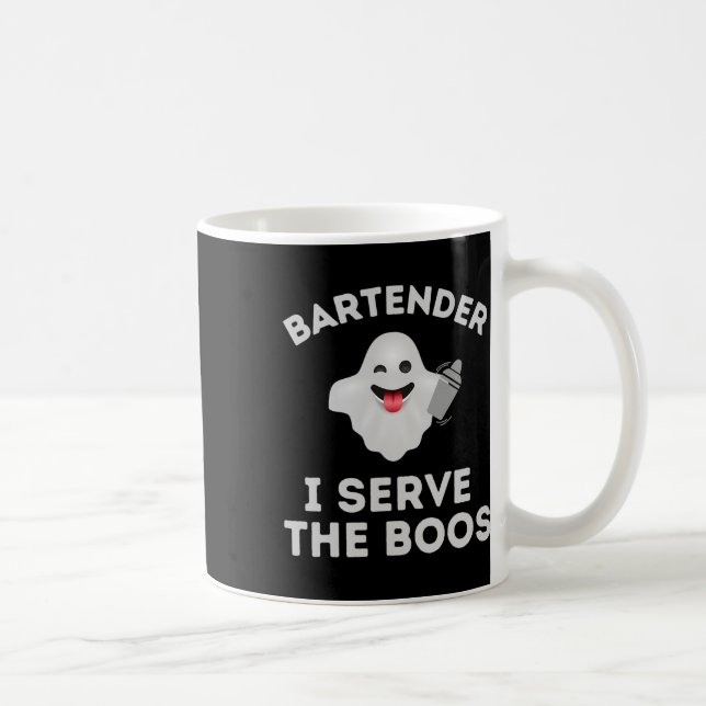 Caneca De Café Camisa de Halloween Bartender - Servidor Fantasma  (Direita)