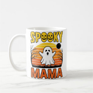 Caneca De Café Camisa de Halloween de Fantasma Vintage Spooky Mam