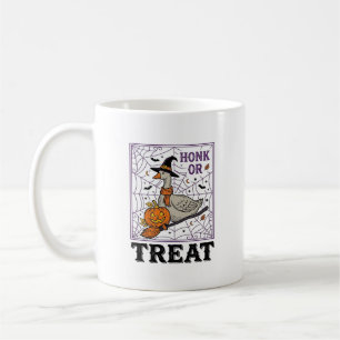 Caneca De Café Camisa de Halloween de Ganso de Bruxa Honk ou Trea