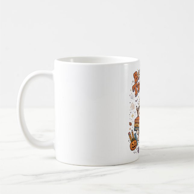 Caneca De Café Camisa de Halloween para Professores Boo-tiful, Fa (Esquerda)