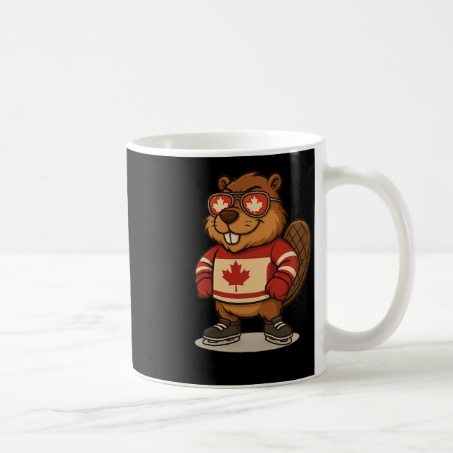 Caneca De Café Camisa de hóquei com símbolo de castor canadense 1 (Direita)