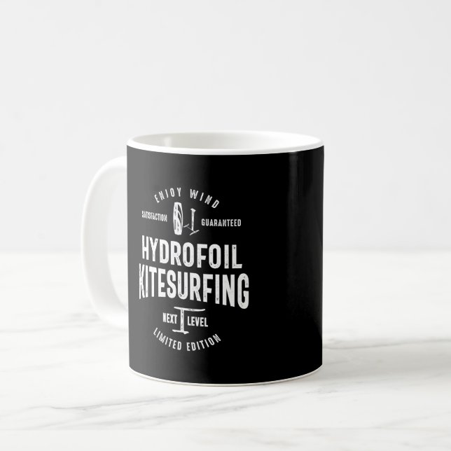 Caneca De Café Camisa de Kitesurf Kite Surfing (Frente Esquerda)