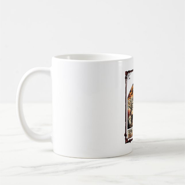 Caneca De Café Camisa de Llama de Halloween Arte de Cemitério de  (Esquerda)