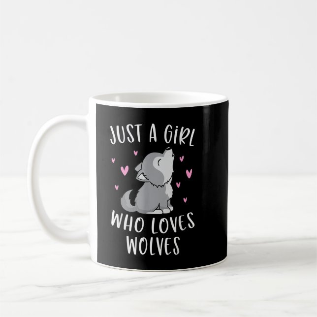 Caneca De Café Camisa De Lobo Bonita Para Meninas Apenas Uma Meni (Esquerda)