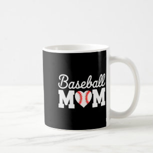 Caneca De Café Camisa de mãe de beisebol mulheres beisebol coraçã