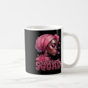 Caneca De Café Camisa de Mulher Negra com Câncer Apoio Equipe Mul