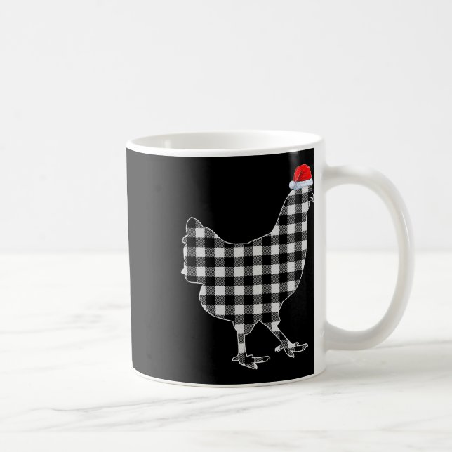 Caneca De Café Camisa De Natal De Frango Preta E Búfalo Branco Pl (Direita)