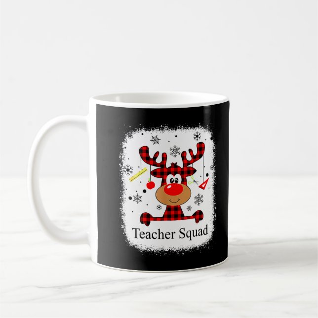 Caneca De Café Camisa de Natal do Professor Branqueado Reindeer (Esquerda)