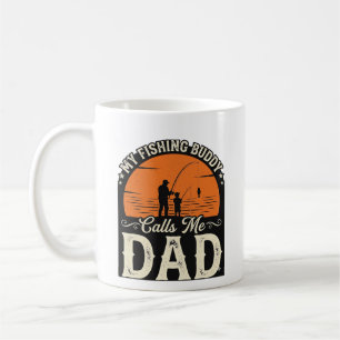 Caneca De Café Camisa de Pai Amigo de Pesca Vintage Design_1