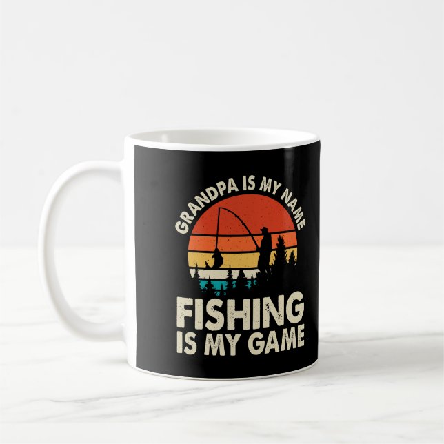 Caneca De Café Camisa De Pesca Do Vovô - Presente De Pesca Da Vin (Esquerda)