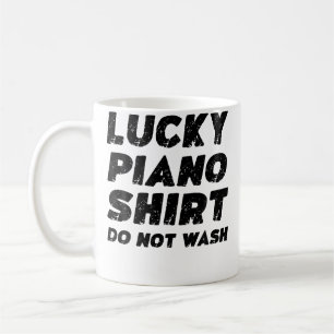 Caneca De Café Camisa de Piano Lucky Não Lavar