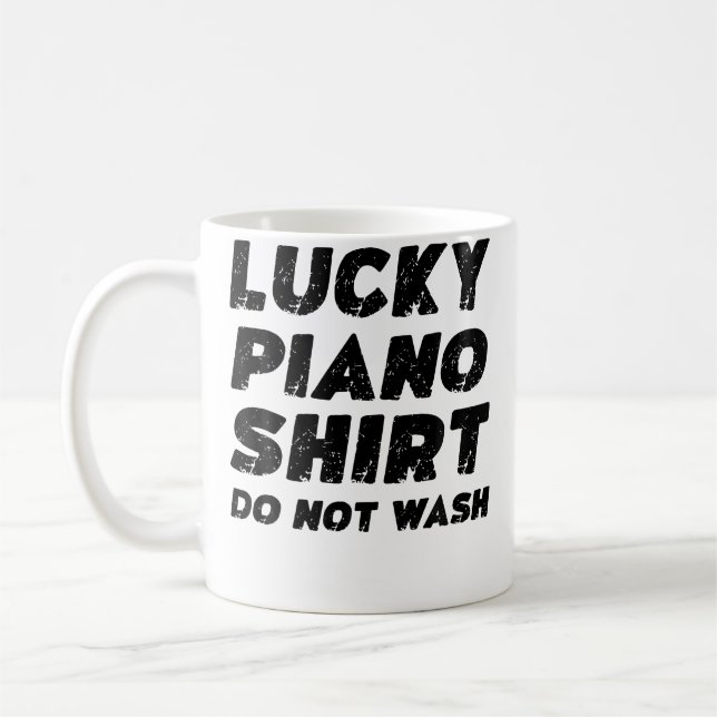 Caneca De Café Camisa de Piano Lucky Não Lavar (Esquerda)