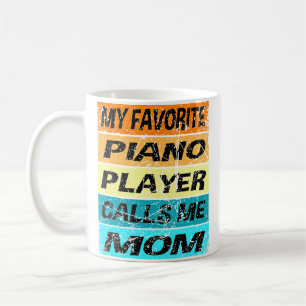 Caneca De Café Camisa de Piano Retro Meu Favorito Me Chama de Mam