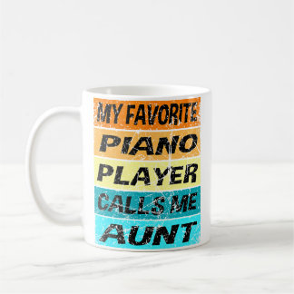 Caneca De Café Camisa de Piano Retro Meu Favorito Me Chama de Tia