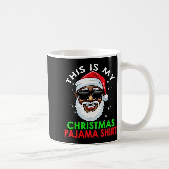 Caneca De Café Camisa de Pijama de Natal do Papai Noel Afro-Ameri (Direita)