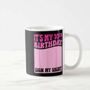 Caneca De Café Camisa de Sinal de Festa de Aniversário de 10 Anos