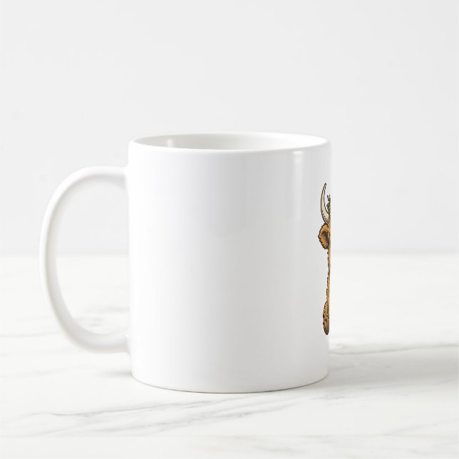 Caneca De Café Camisa de Vaca das Terras Altas Arte de Bezerro de (Esquerda)