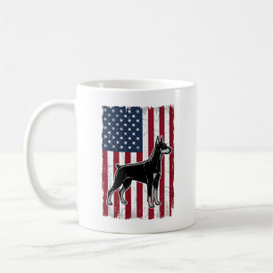 Caneca De Café Camisa de Vetor Vintage de Cão Patriótico Design_1