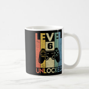 Caneca De Café Camisa desbloqueada nível 6 jogador de vídeo engra