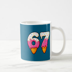 Caneca De Café Camisa Divertida 67 Sorvete Gotejante Meme