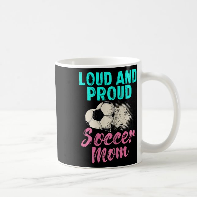 Caneca De Café Camisa Divertida de Mãe de Futebol Louca e Orgulho (Direita)