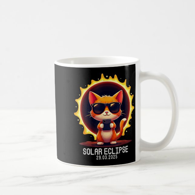 Caneca De Café Camisa Divertida Eclipse Solar 03 29 Gato (Direita)