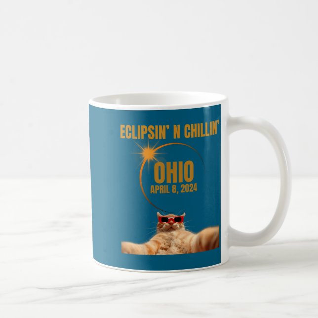 Caneca De Café Camisa Divertida Eclipse Solar Total Abril Ohio (Direita)