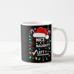 Caneca De Café Camisa Divertida Natal Bom Travesso Deixado Sem Su