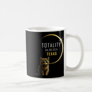 Caneca De Café Camisa Divertida Texas Eclipse Solar Total Gato