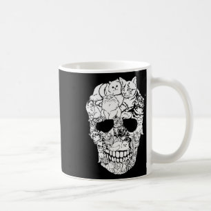 Caneca De Café Camisa do crânio de gato - Gatinho Skeleton Hallow