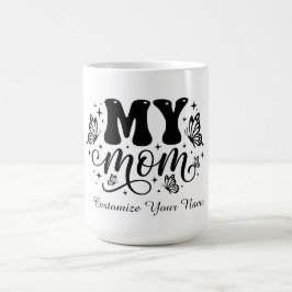 Caneca De Café Camisa do Dia das Mães Estética Borboleta Minha Mã