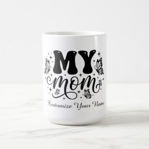 Caneca De Café Camisa do Dia das Mães Estética Borboleta Minha Mã