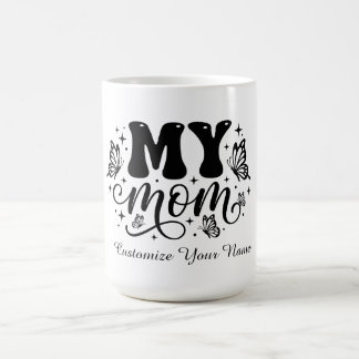 Caneca De Café Camisa do Dia das Mães Estética Borboleta Minha Mã