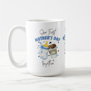 Caneca De Café Camisa do Primeiro Dia de as mães 2025/Azul Clássi