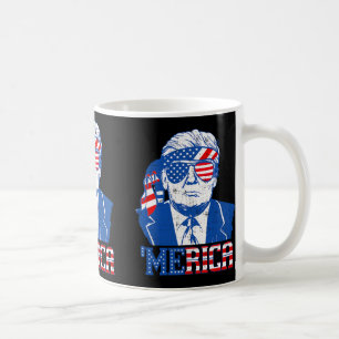 Caneca De Café Camisa do Trump Mérica Óculos de Sol Trump Bandeir