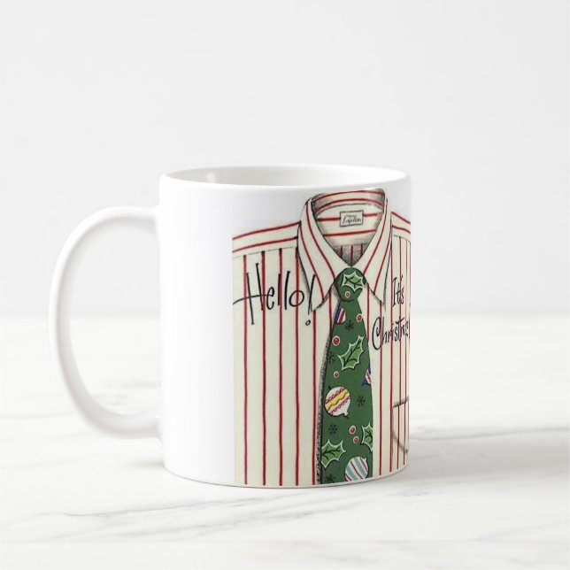 Caneca De Café Camisa e Gravata Olá É Natal (Esquerda)