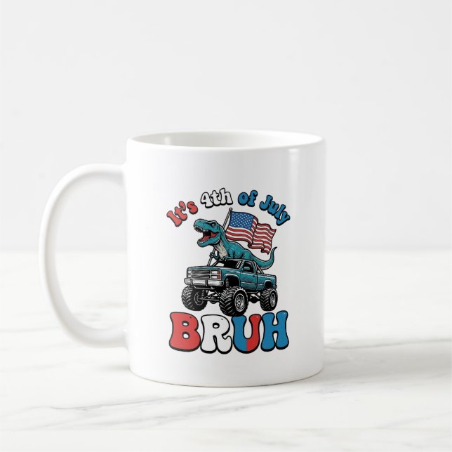 Caneca De Café Camisa engraçada de caminhão monstro dinossauro 4  (Esquerda)
