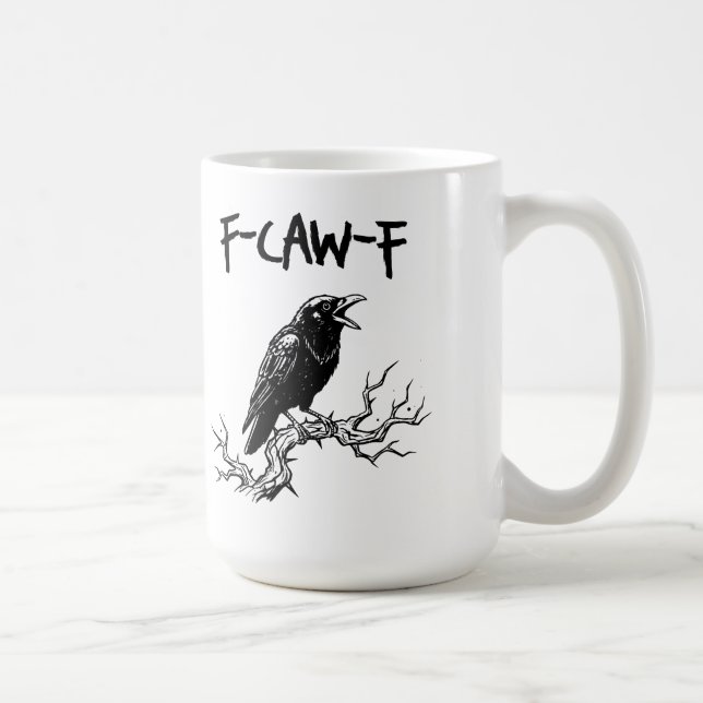Caneca De Café Camisa engraçada de corvo com trocadilho (Direita)