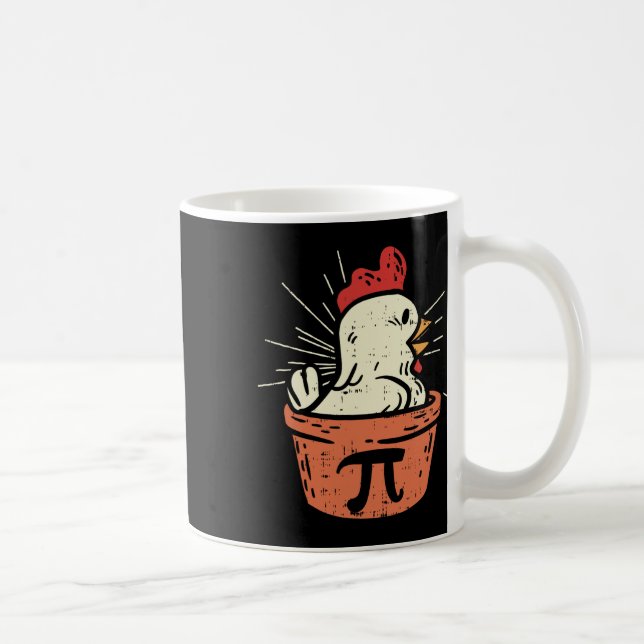 Caneca De Café Camisa engraçada de frango Pot Pi Dia Torta Matemá (Direita)