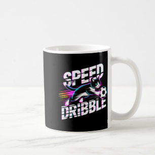 Caneca De Café Camisa engraçada de gato jogando futebol para cria