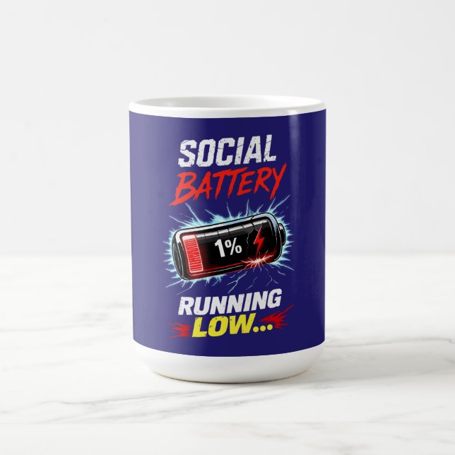 Caneca De Café Camisa engraçada de introvertido com bateria socia (Centro)