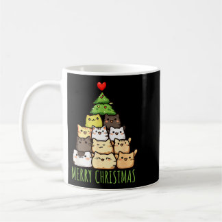 Caneca De Café Camisa engraçada de Natal com gato e amor _ Gata m