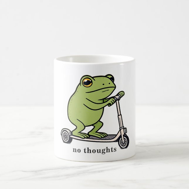 Caneca De Café Camisa engraçada de scooter de sapo sem pensamento (Centro)